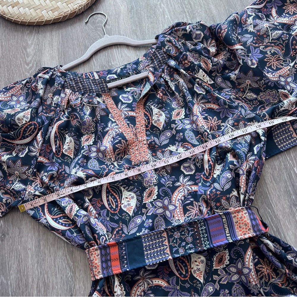 Anthropologie current air boho‎ paisley balloon sleeve midi dress - Picture 5 of 8